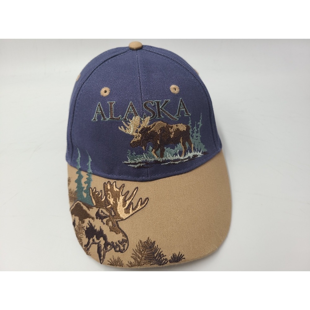 Alaska Moose Ace USA Strapback Adjustable Hat Cap Cotton Men Women Blue Brown